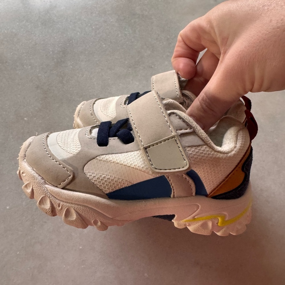 Zara Kids Cream and Navy Sneakers